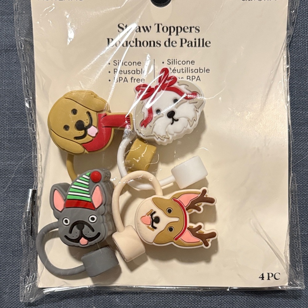Ashland set of FOUR Cute Animal Straw Toppers new